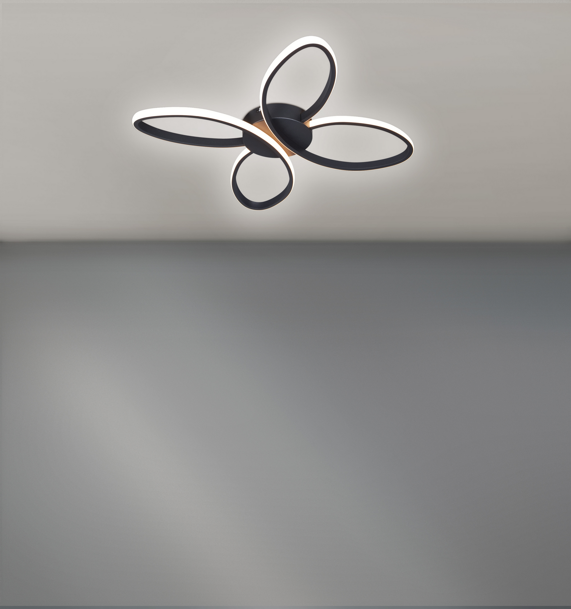 toom LED-Deckenleuchte 'Alina' 22 W 3000 K schwarz 48 x 48 x 6 cm