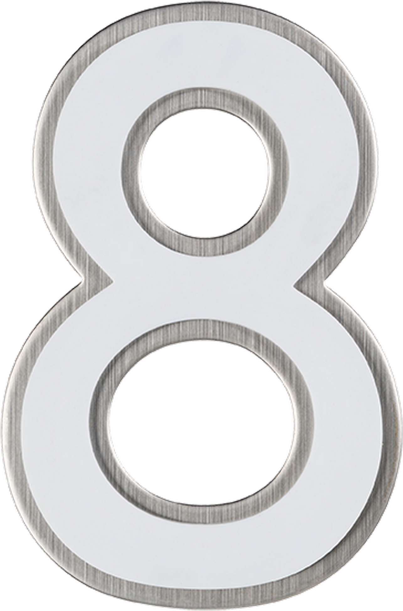 Alpertec Hausnummer '8' 12 cm nachtleuchtend, weiß