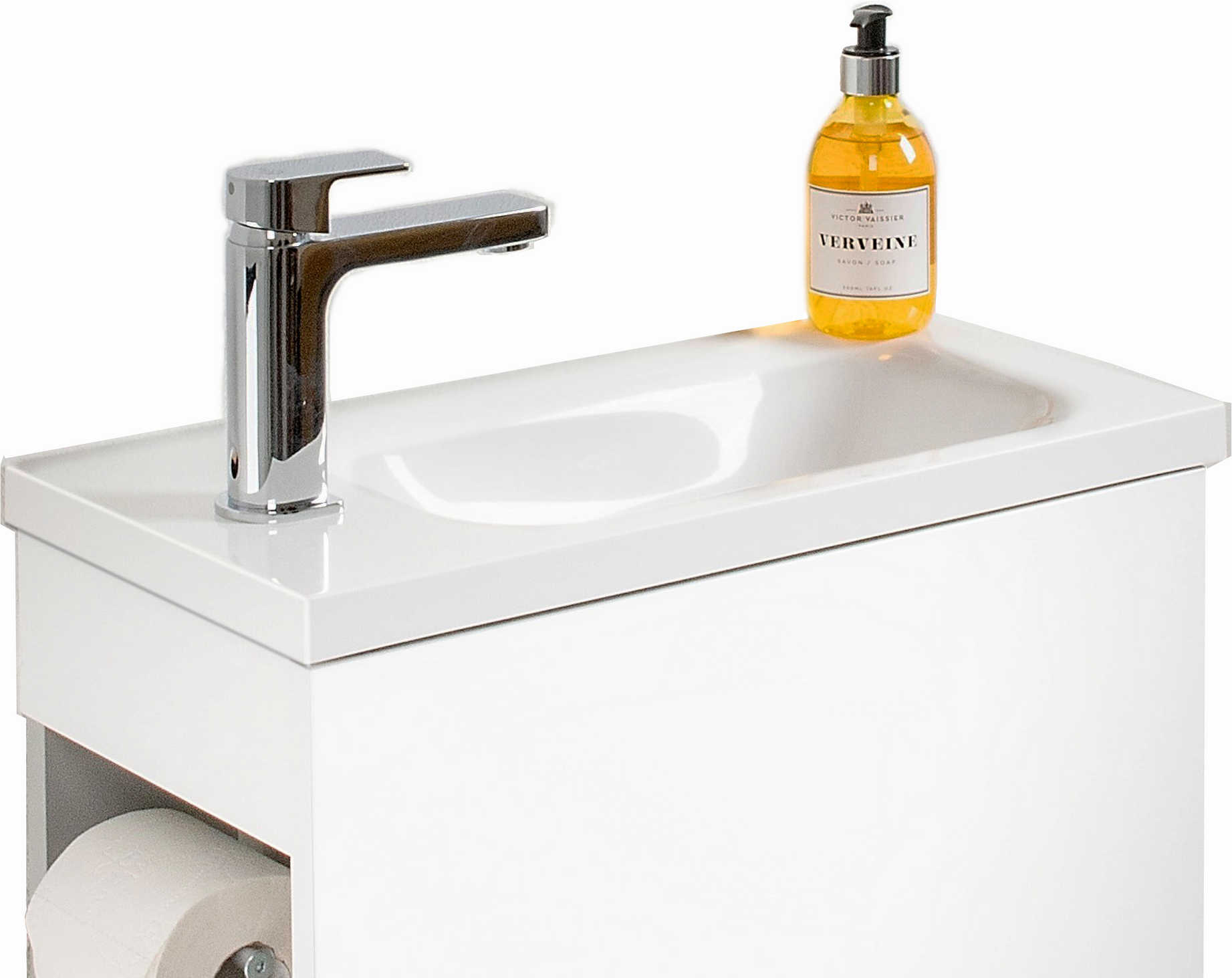 Waschbecken eckig 'X2.0' Gussmarmor weiß 50 x 10 x 25 cm