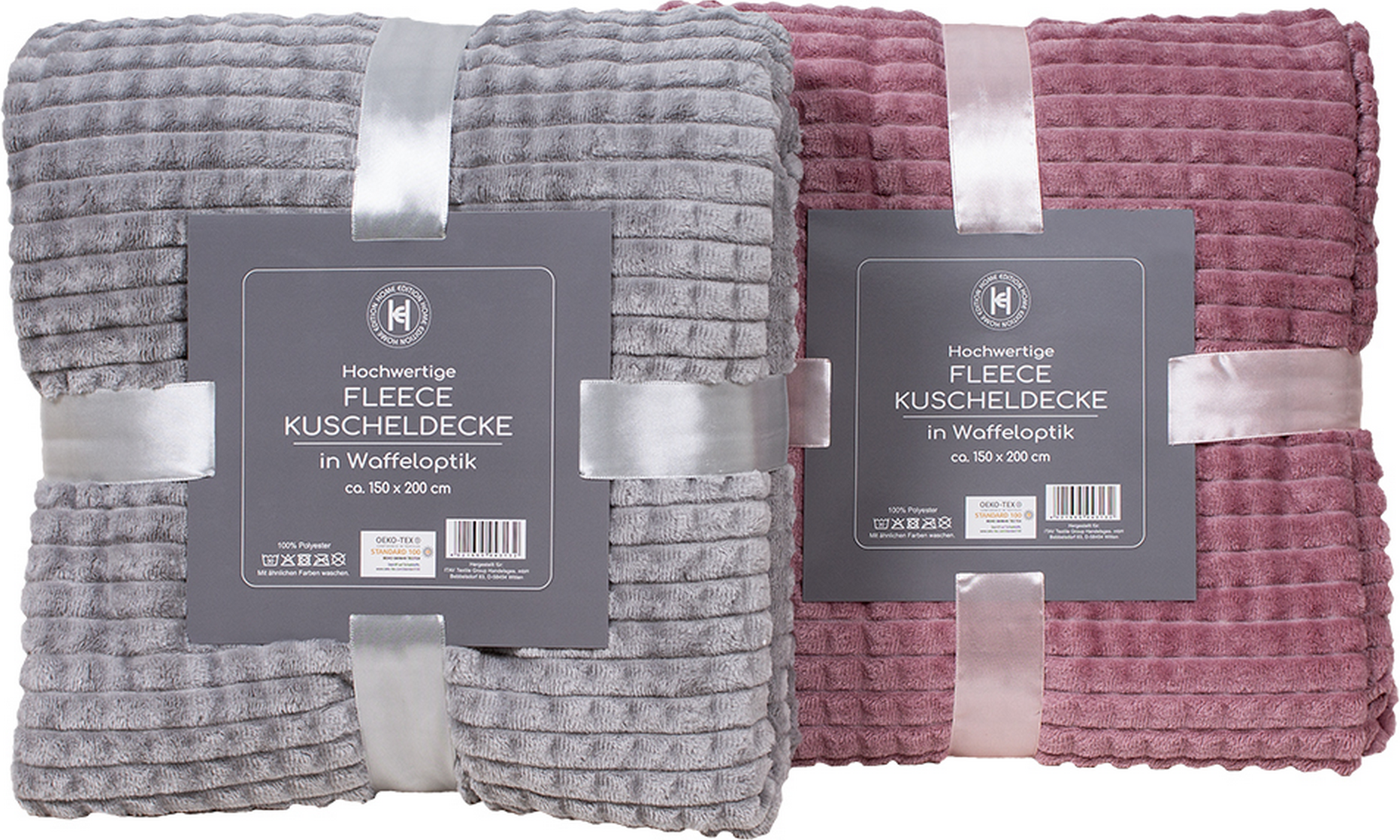 Flanelldecke mit Waffeloptik 200 x 150 cm, 4 Farben sortiert