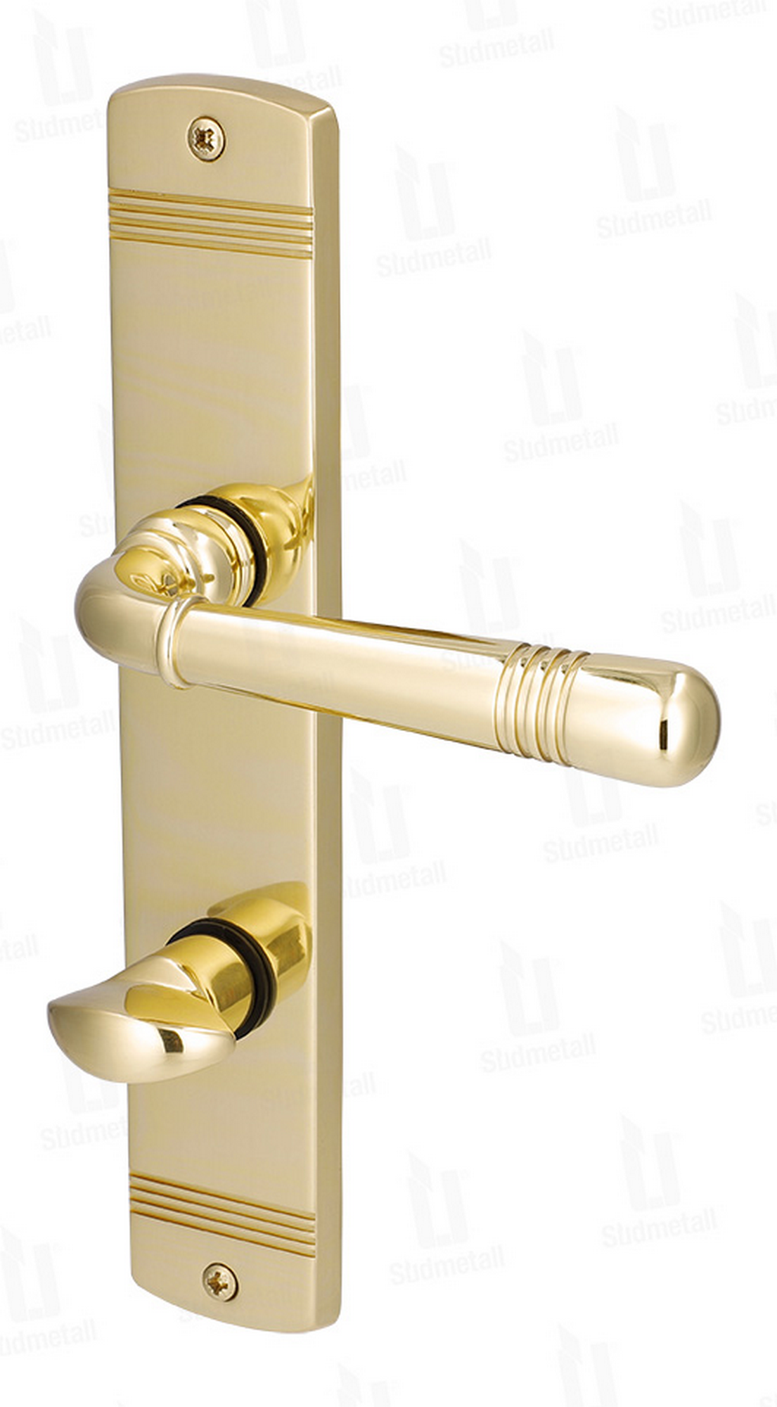 Alpertec Langschildgarnitur 'Sale' Messing poliert 78 mm