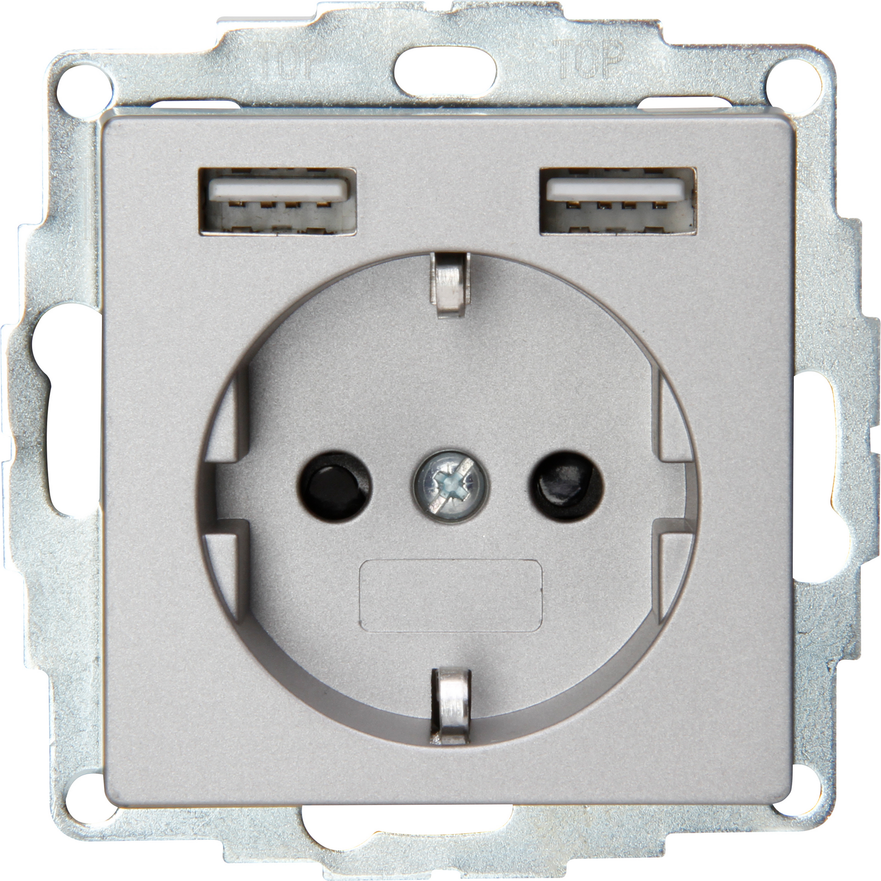 Kopp Steckdose 'Athenis' mit 2 Ladebuchsen anthrazit