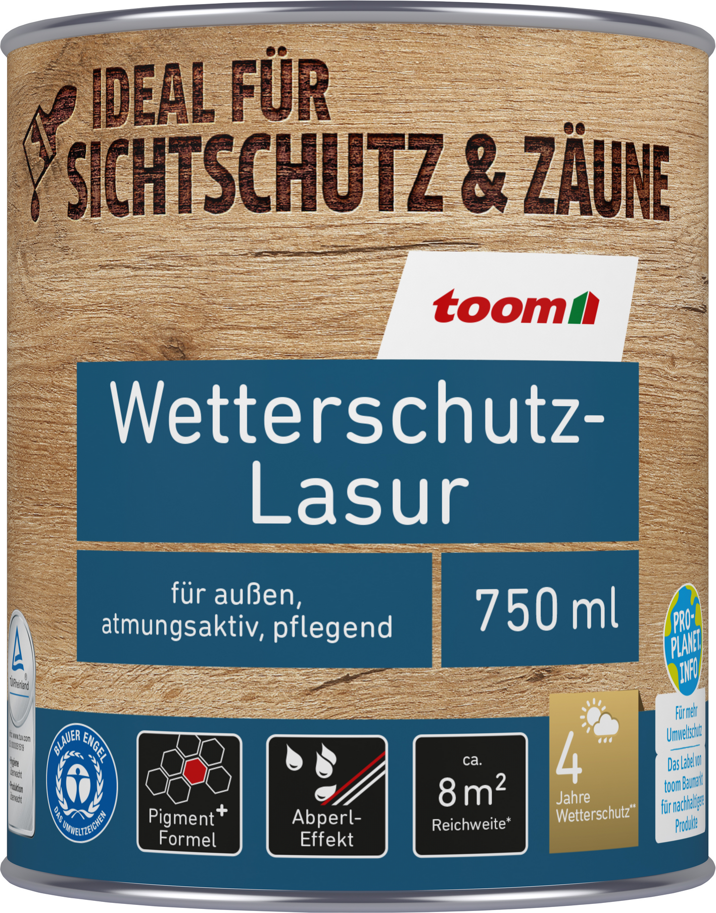 toom Wetterschutz-Lasur silbergrau 750 ml