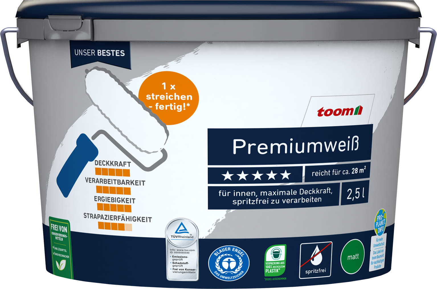 Thumbnail - toom Premiumweiß matt 2,5 l