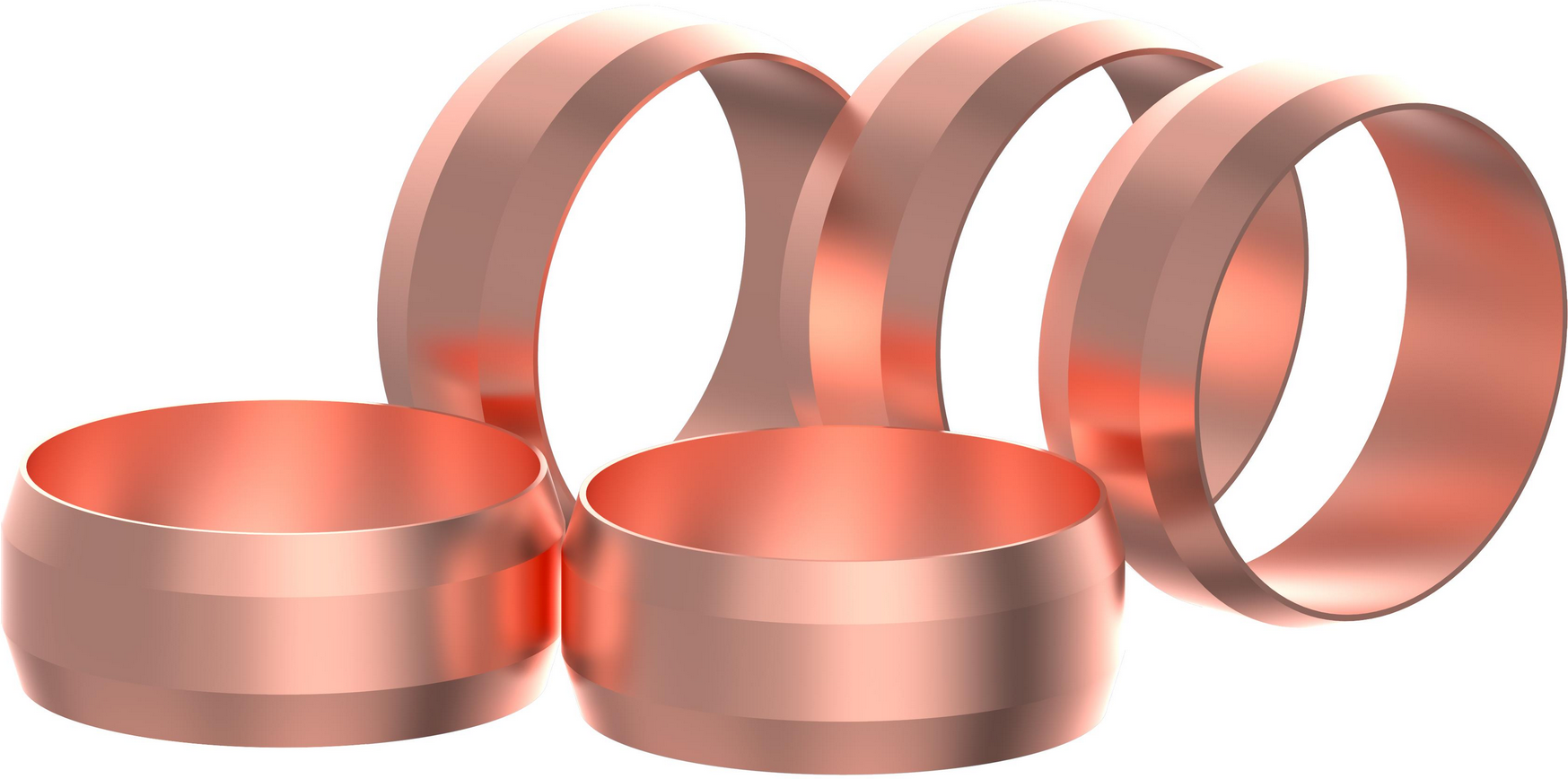 Thumbnail - Kirchhoff Klemmfitting Messing 15 mm 5-teilig