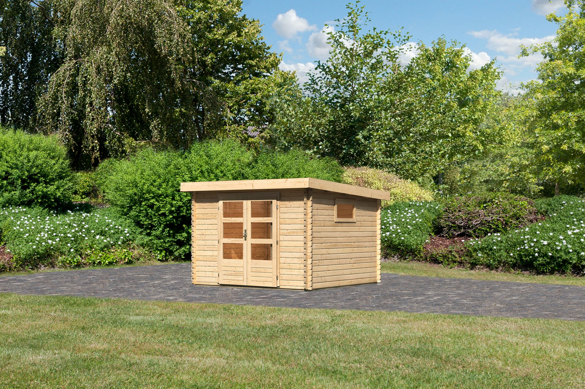 Karibu Gartenhaus 'Ahrensburg 3' naturbelassen 317 x 217 x 333 cm