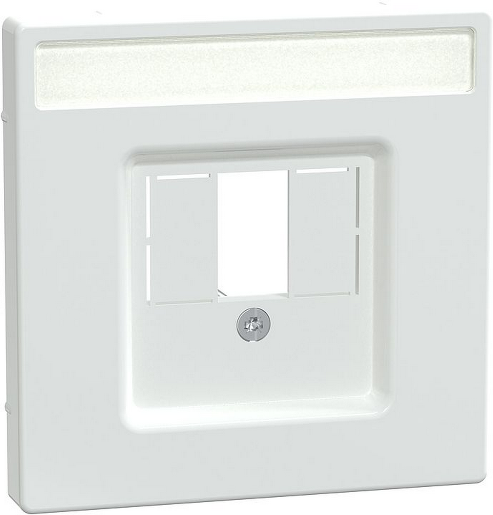 Merten Abdeckung 'System Design' für TAE- Einsatz mit Schriftfeld lotosweiß glänzend 7,1 x 7,1 cm