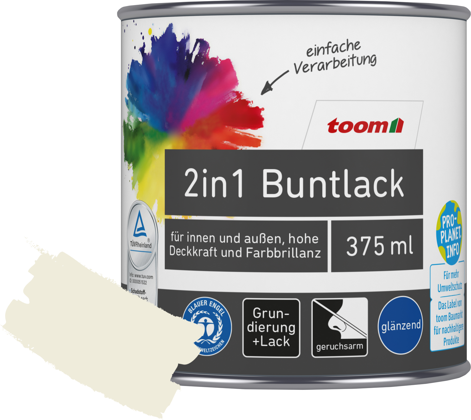 2in1 Buntlack 'Eisblume' weiß glänzend 375 ml