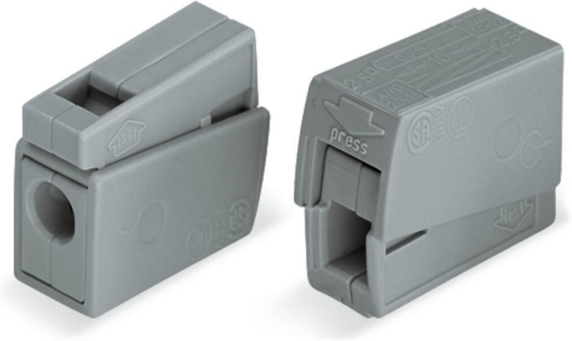 Wago Leuchtenklemme 1-polig grau 25 Stück