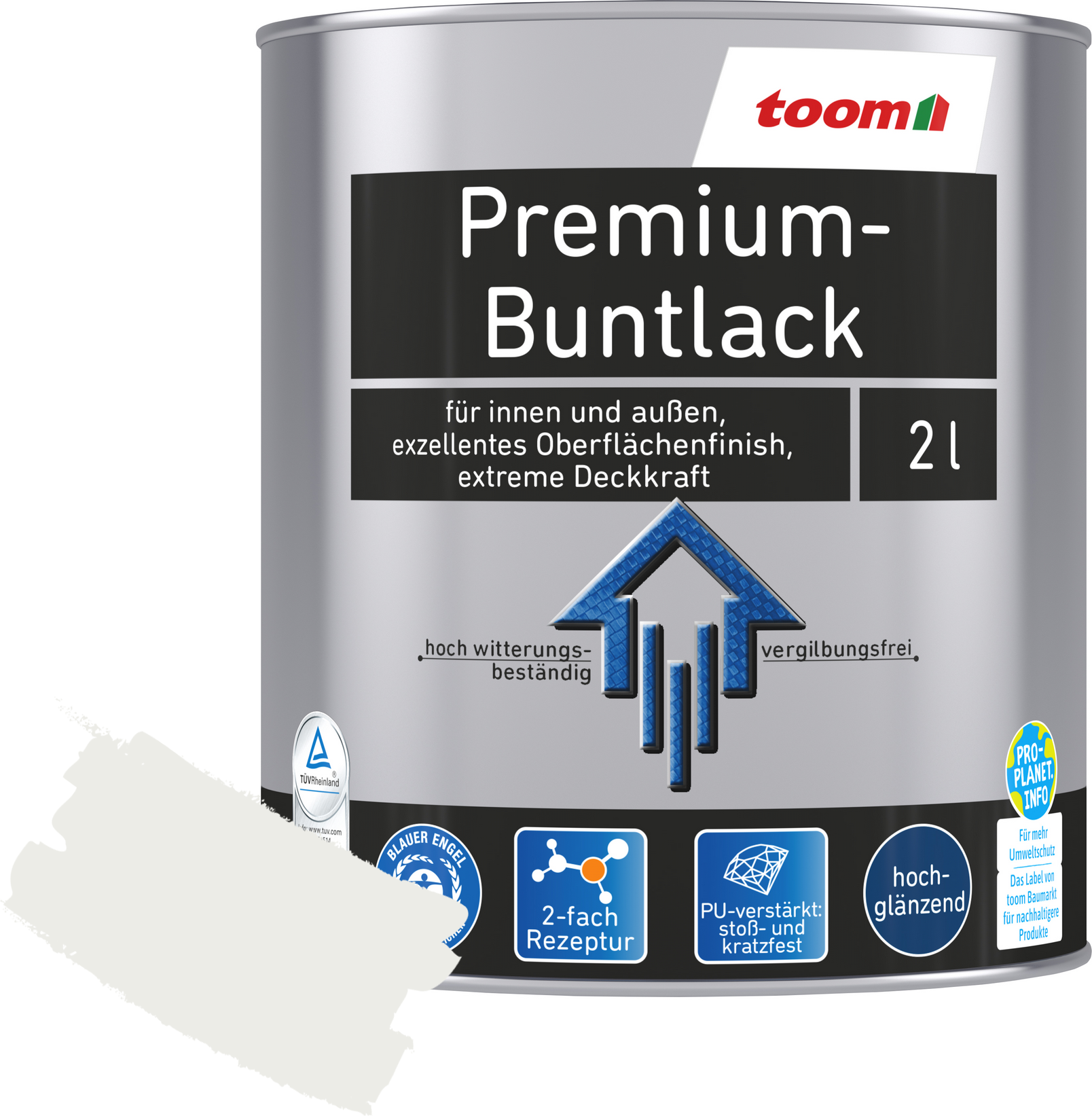 Thumbnail - toom Premium-Buntlack signalweiß glänzend 2 l