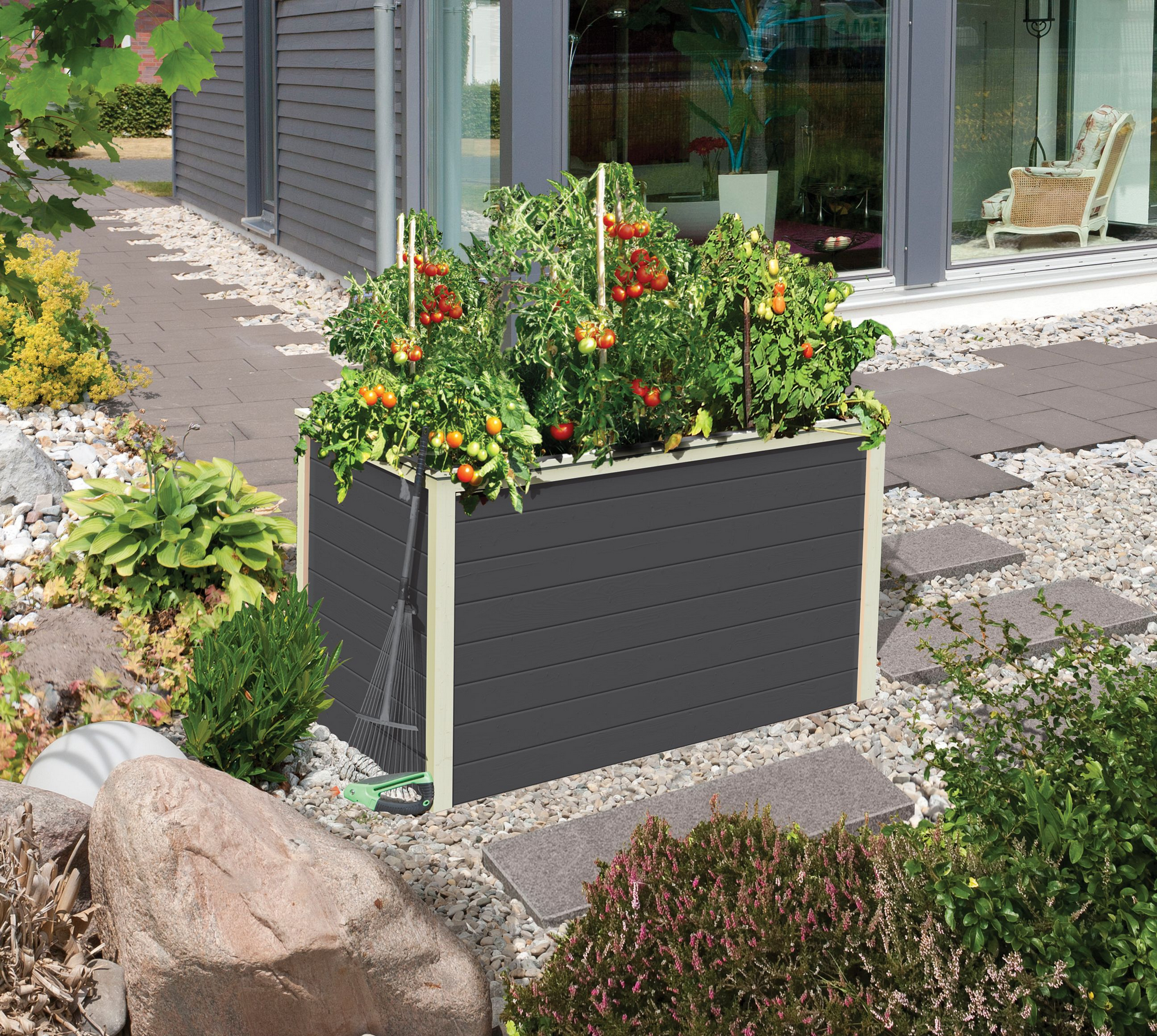 Thumbnail - Karibu Hochbeet terragrau Fichte 98 x 65 x 64 cm, 260 l