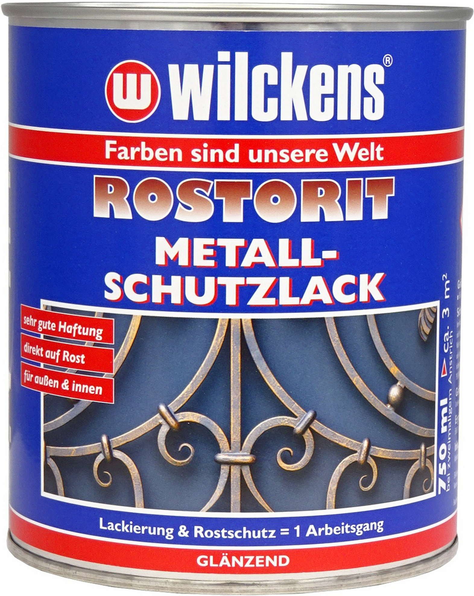 Wilckens Metallschutzlack 'Rostorit' reinweiß glänzend 750 ml
