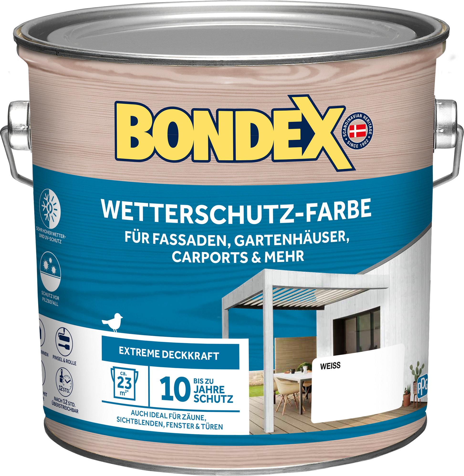 Bondex Wetterschutzfarbe weiß 2,5 l