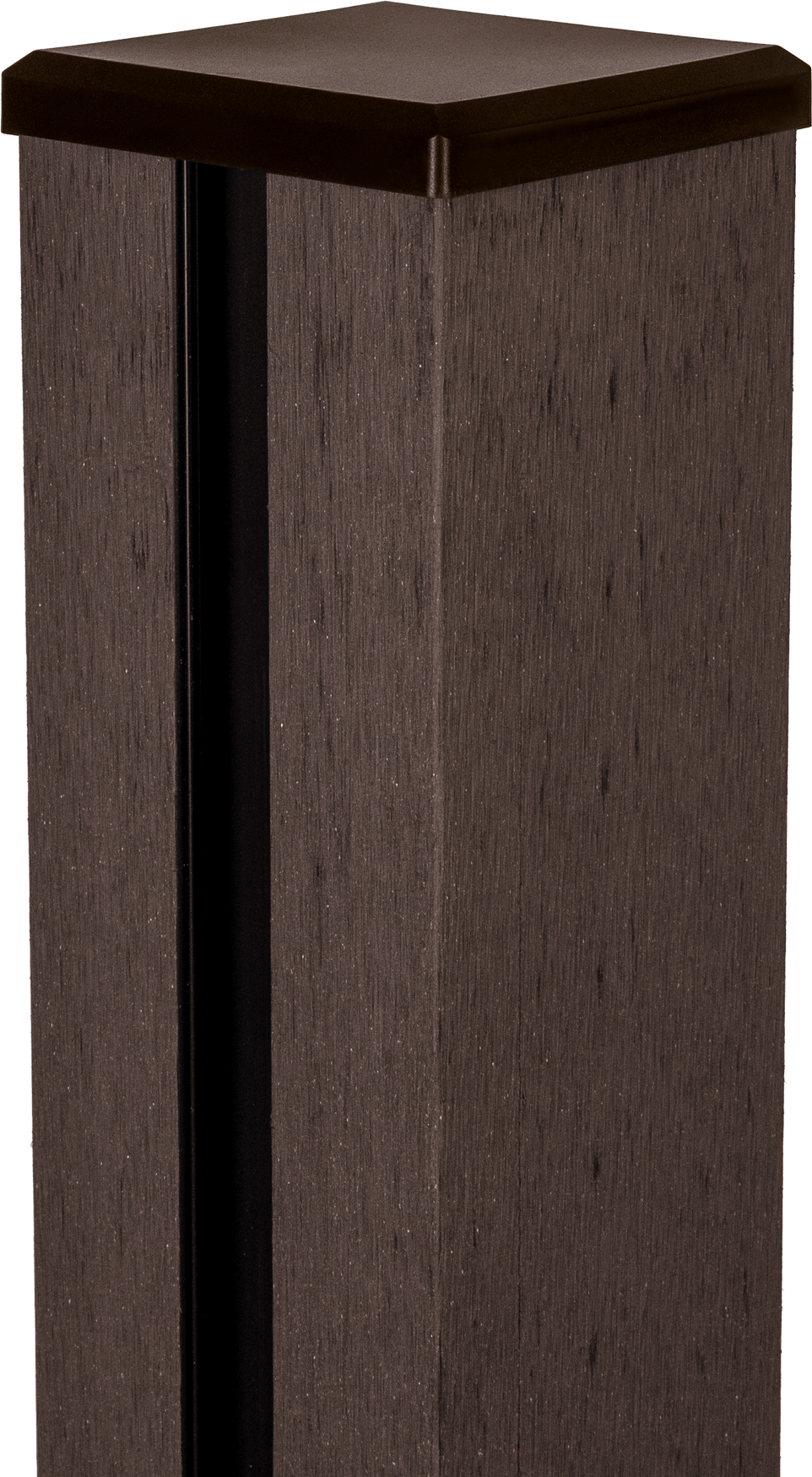 GroJa Pfosten Steckzaun 'Solid' BPC/Stahl Erdbraun 10 x 10 x 150 cm