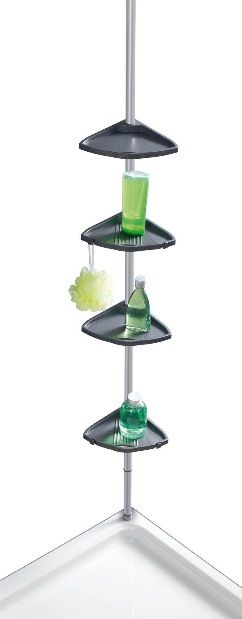 Wenko Teleskop-Duschecke 'Compact', 4 Ablagen, silber