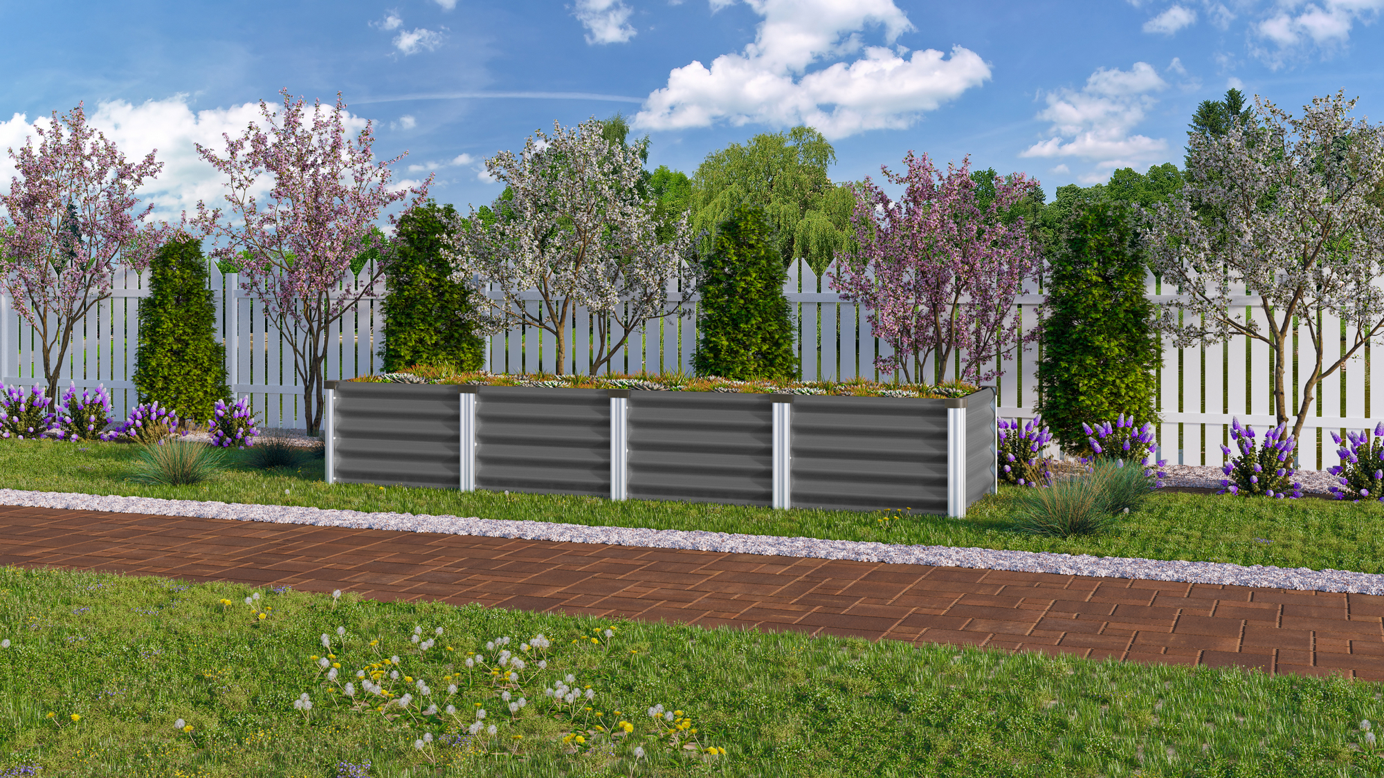 Vitavia Hochbeet 'Linus In & Out 401 L' 245 x 40 x 65 cm granitfarben