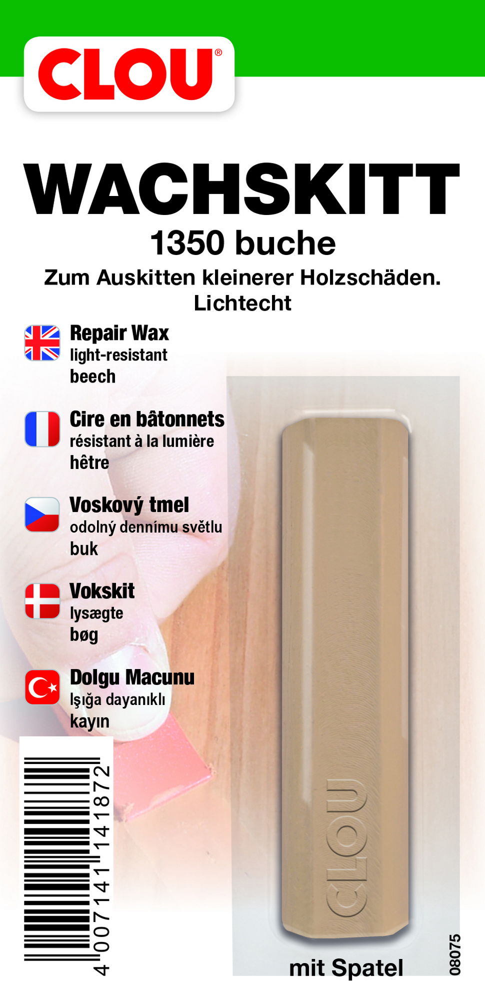 Clou Wachskitt buchefarben