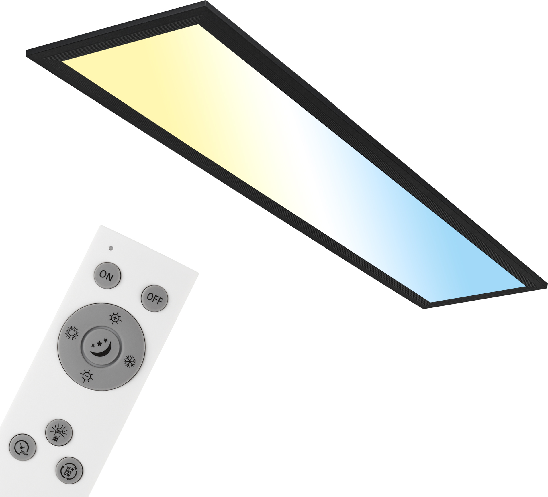 Briloner Panelleuchte 'Piatto' schwarz 78 x 18 cm 24,5 W