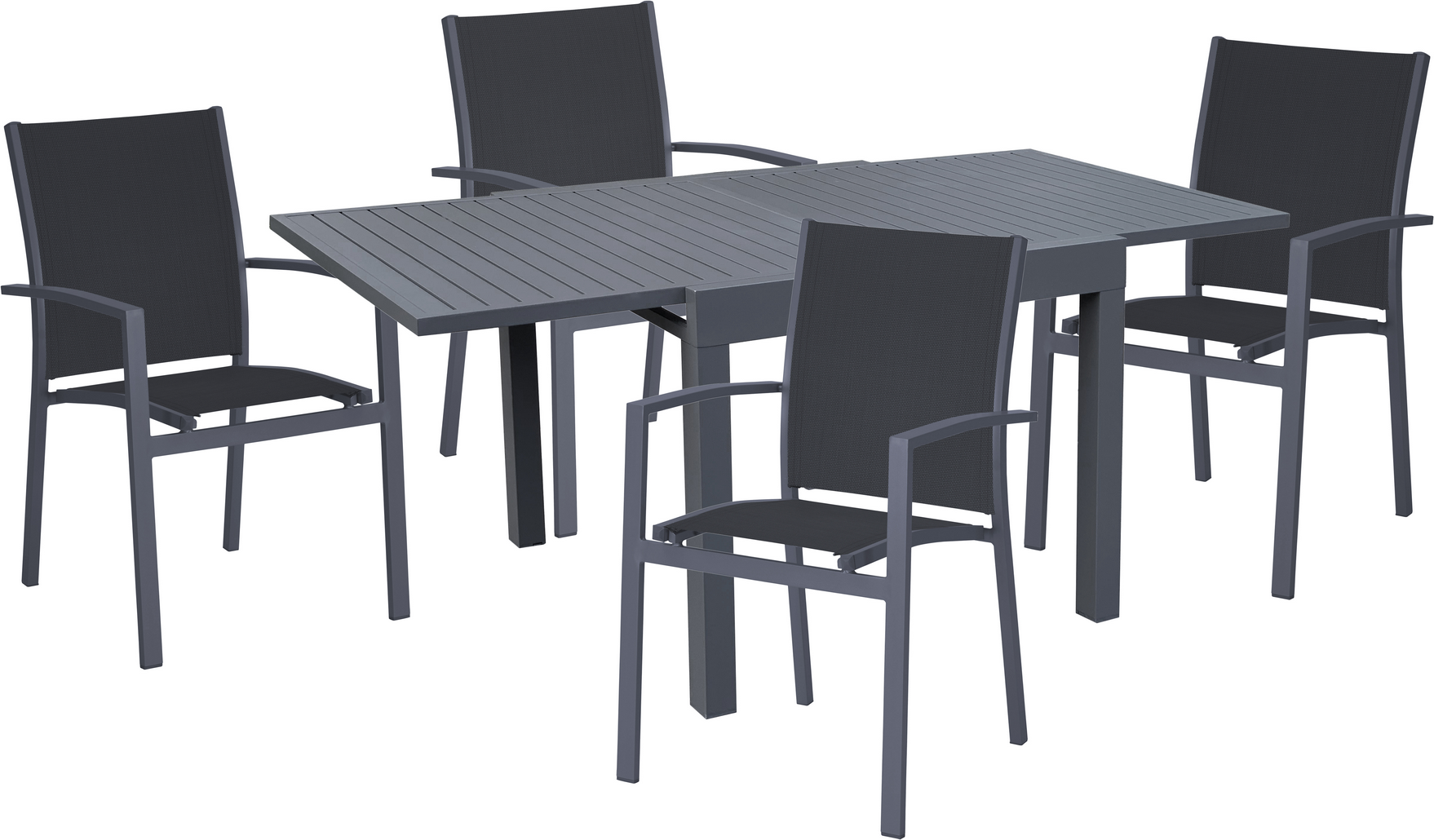 Garden Pleasure Gartenmöbel-Set 'Elena' dunkelgrau 5-teilig