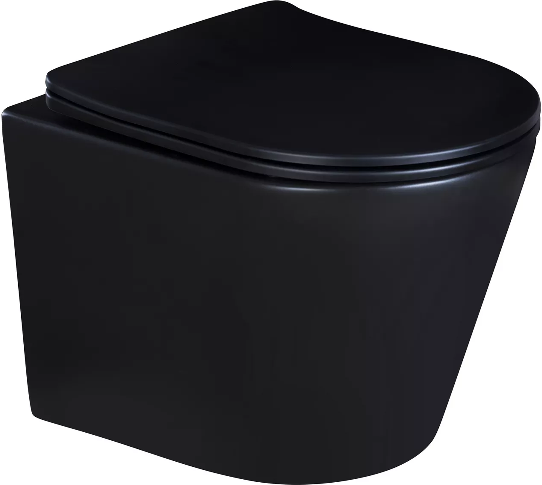 Thumbnail - sanicomfort Wand-WC spülrandlos 'Nakia' inklusive WC-Sitz matt schwarz