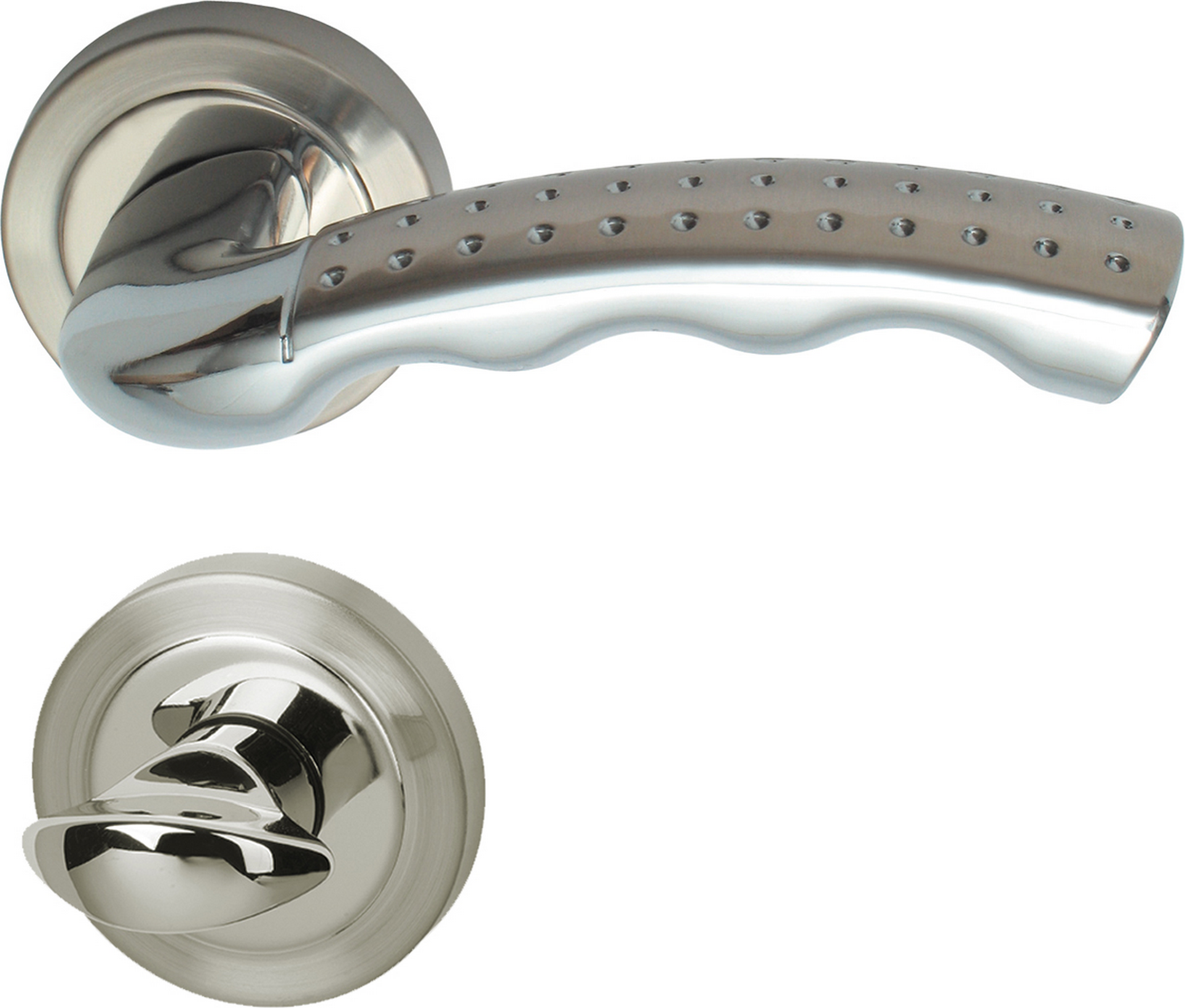 Alpertec Rosettengarnitur 'Gloria Point' Messing chromfarben, für Bad/WC