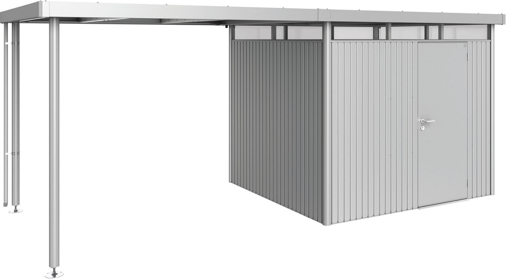 Thumbnail - Biohort Seitendach silber-metallic 282 x 235 x 222 cm für Gerätehaus 'HighLine' H3