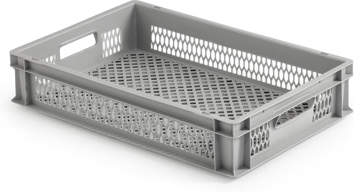 Alutec Kunststoffbehälter durchbrochen grau 60 x 40 x 13 cm