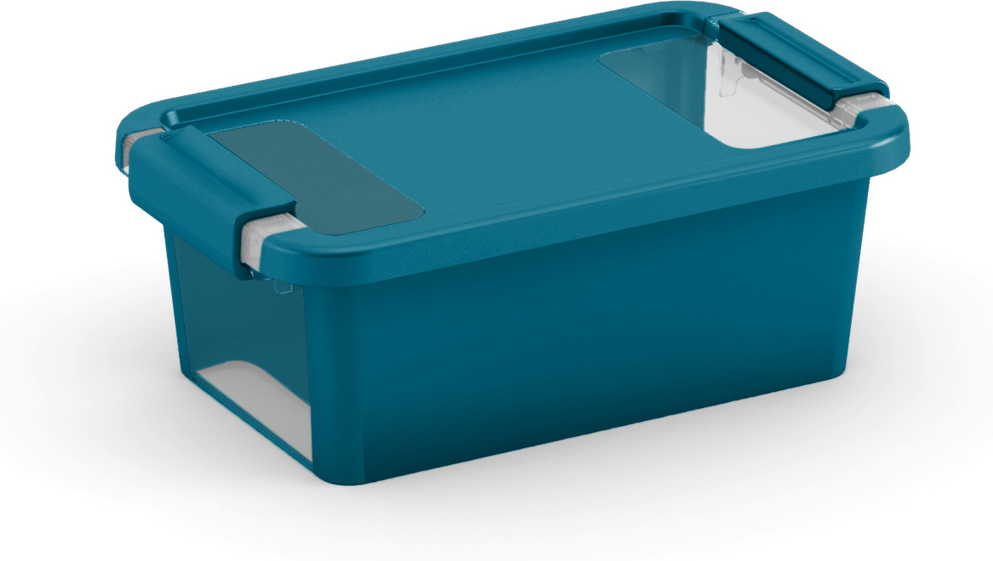 Thumbnail - KIS Aufbewahrungsbox 'BI Box XS' petrol / transparent 3 l 26,5 x 16 x 10 cm