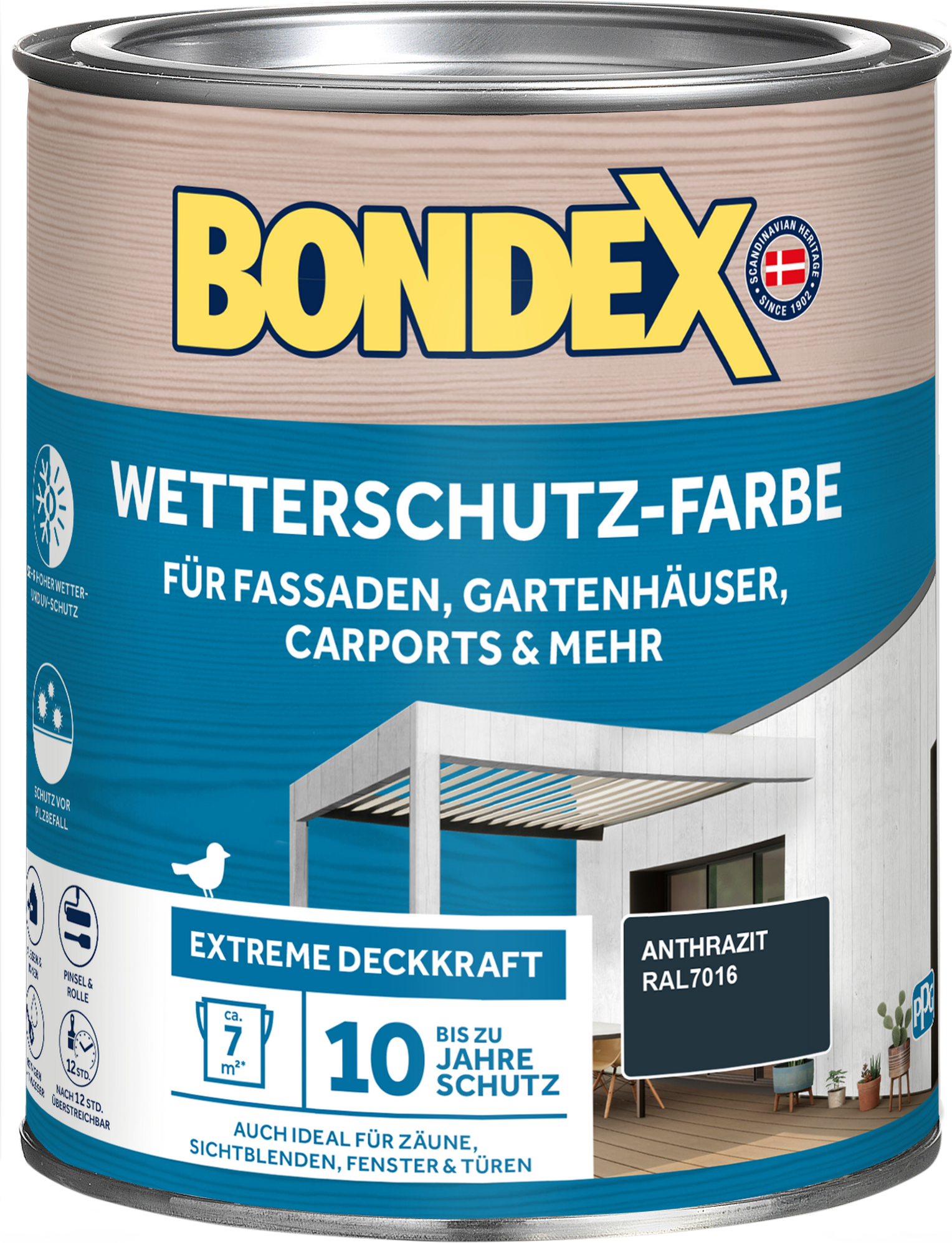 Bondex Wetterschutzfarbe anthrazit 750 ml