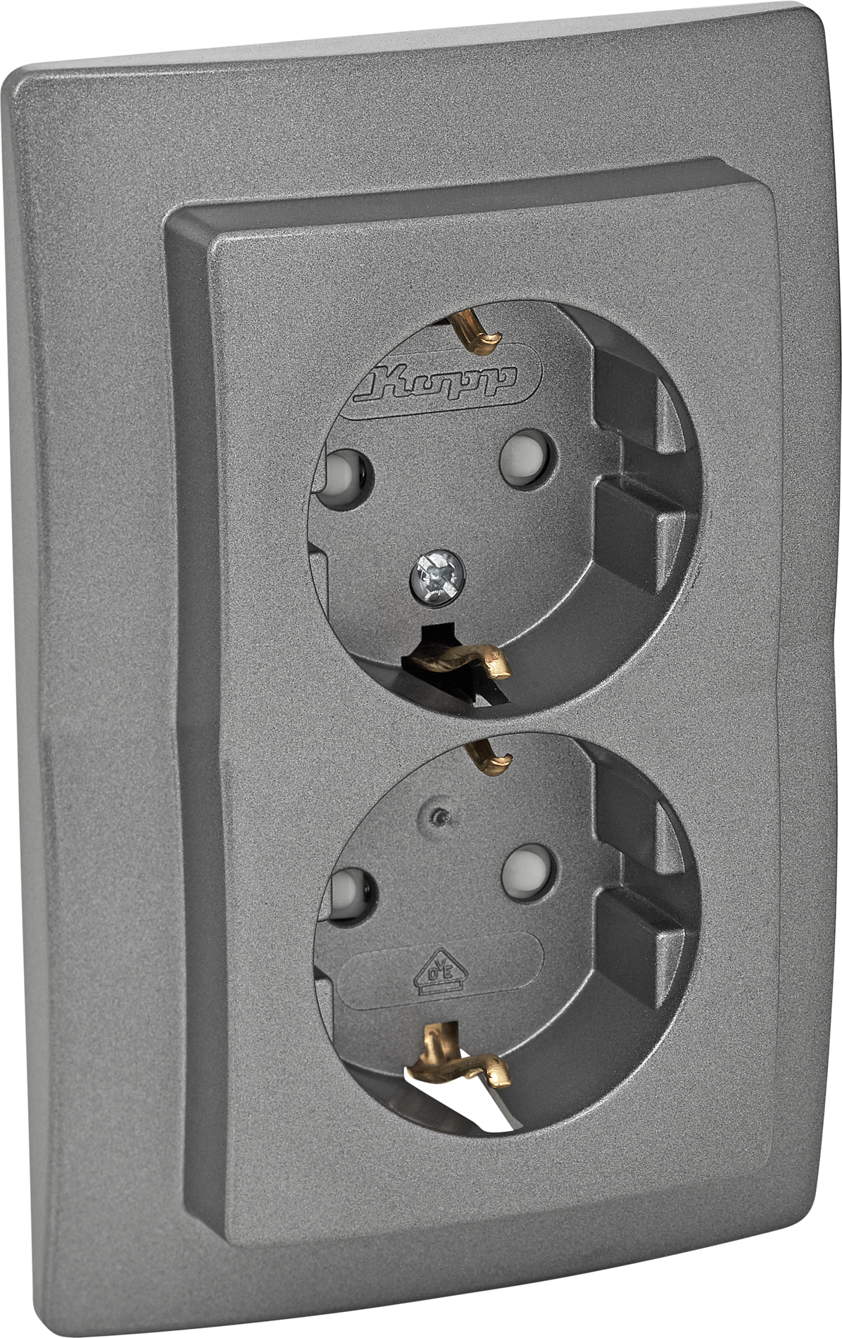 Kopp Schukosteckdose 'Venedig' 2-fach platinfarben