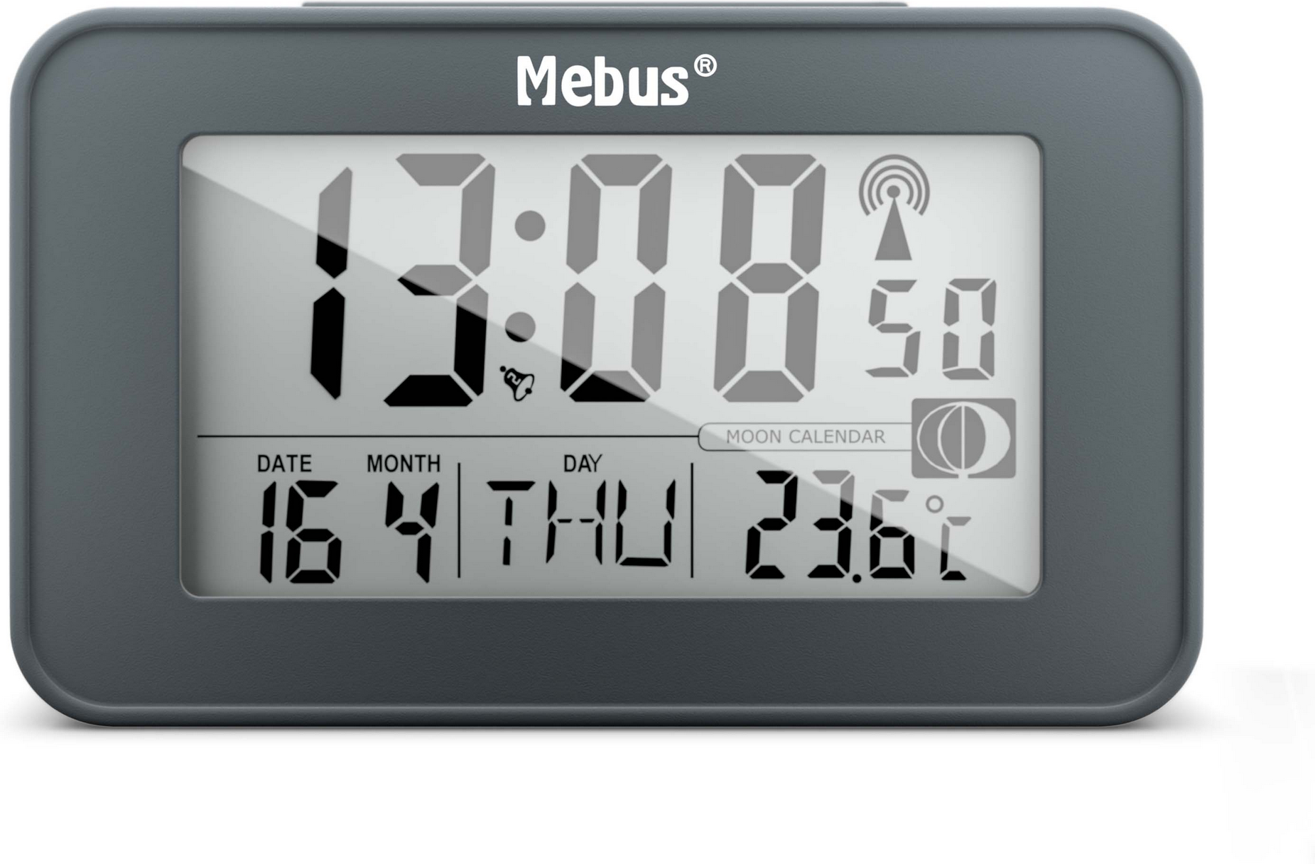 Mebus Funk-Wecker schwarz 12 x 7,1 x 4,8 cm