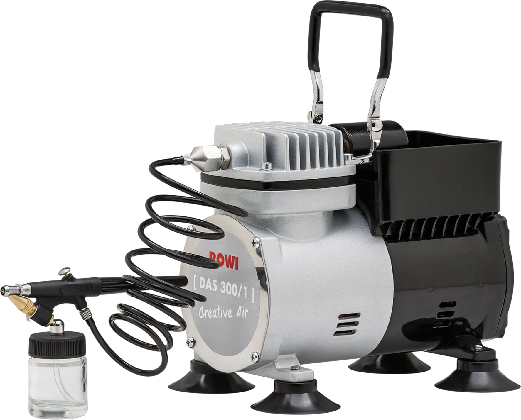 Rowi Airbrush-Kompressor 'DAS 300/1 Set Creative' 2,6 bar inklusive Zubehör