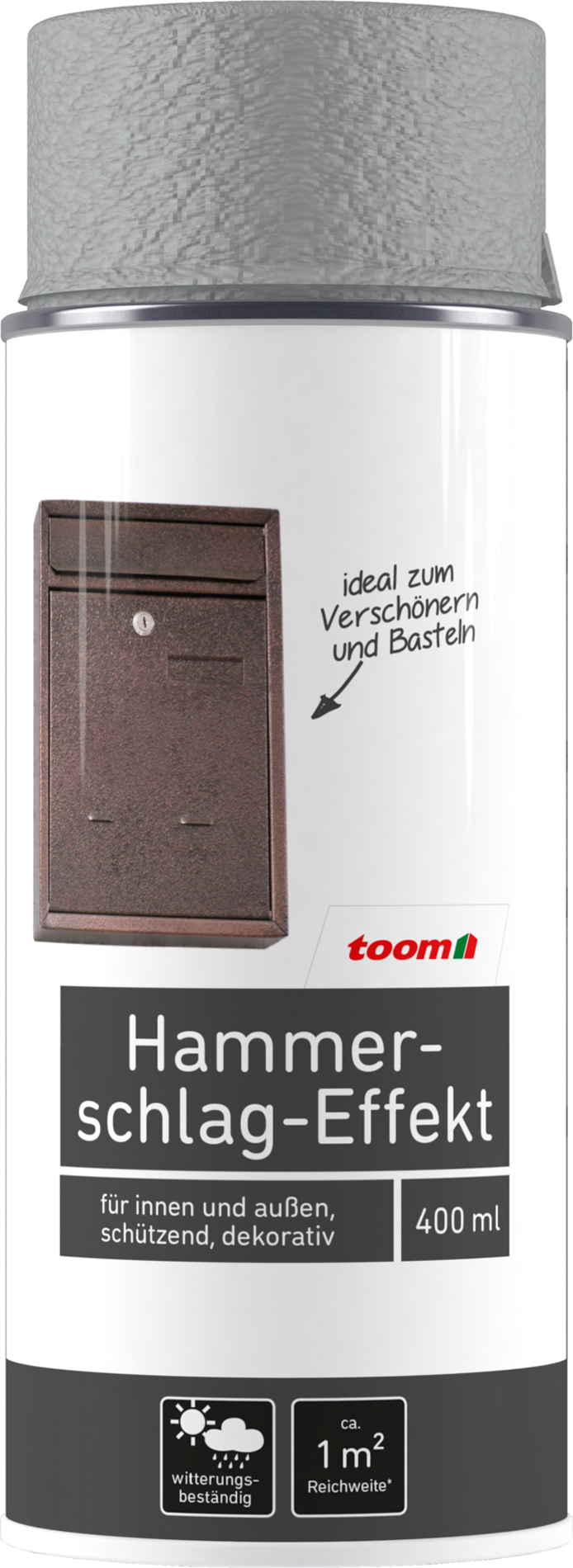 Thumbnail - toom Hammerschlag-Sprühlack grau glänzend 400 ml