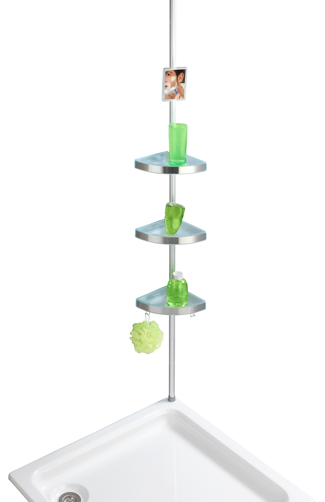 Thumbnail - Wenko Teleskop Duschecke Premium mit 3 Ablagen und Spiegel, satiniert