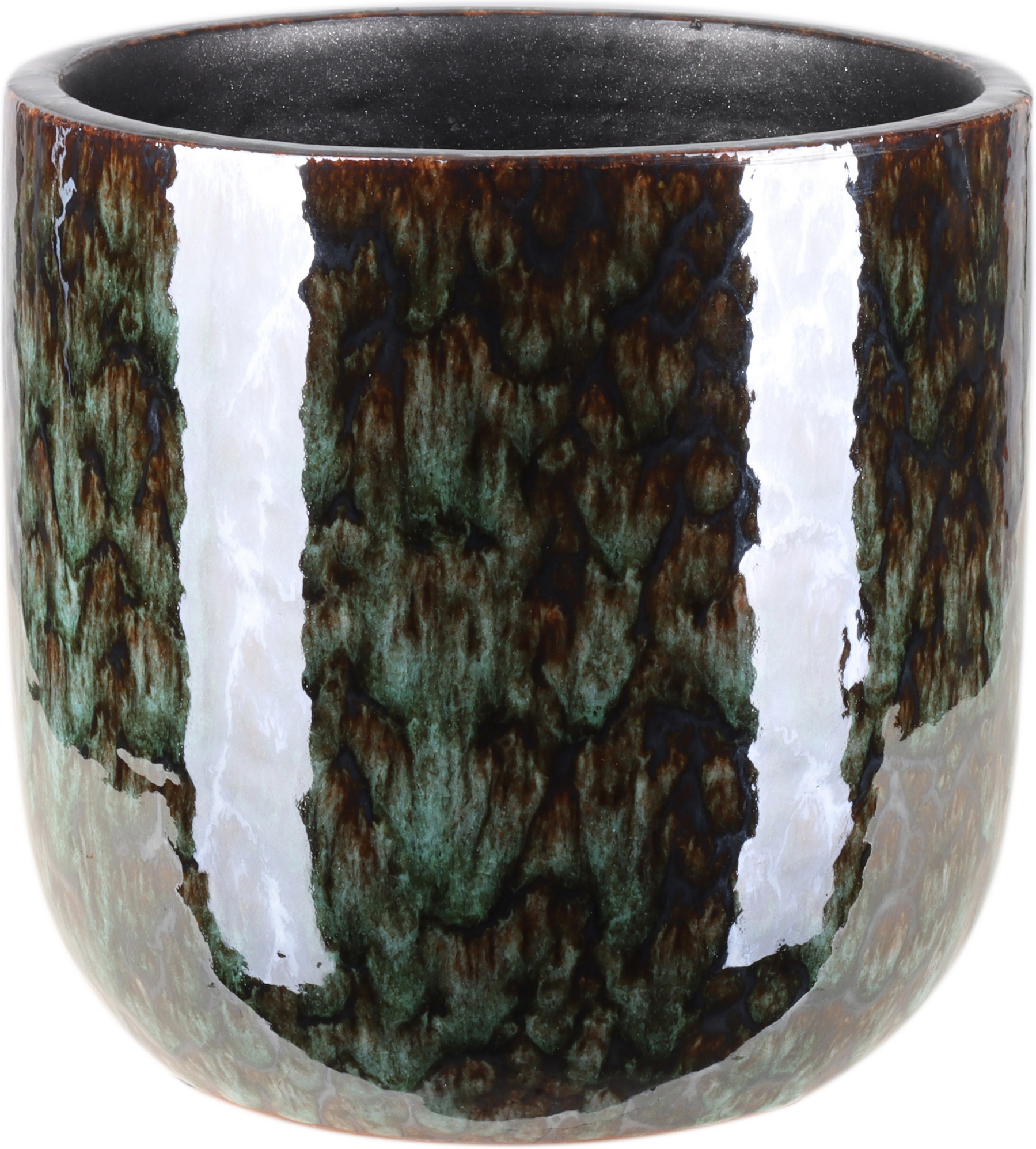 Übertopf 'Cavado' Keramik dunkelgrün Ø 14 x 13 cm