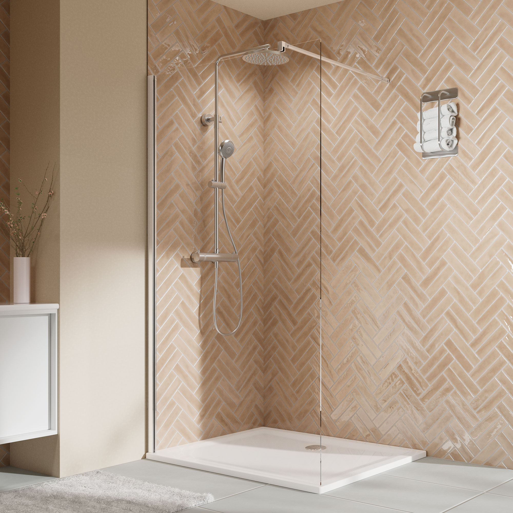 Breuer Walk-in-Duschwand 'Elana 2.0' silbern 120 x 200 cm