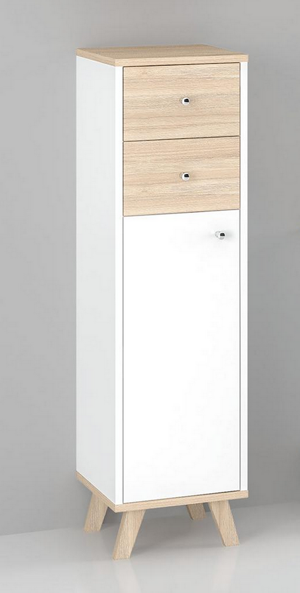 Midischrank 'Sven' weiß, braun foliert 30 x 110,2 x 33 cm
