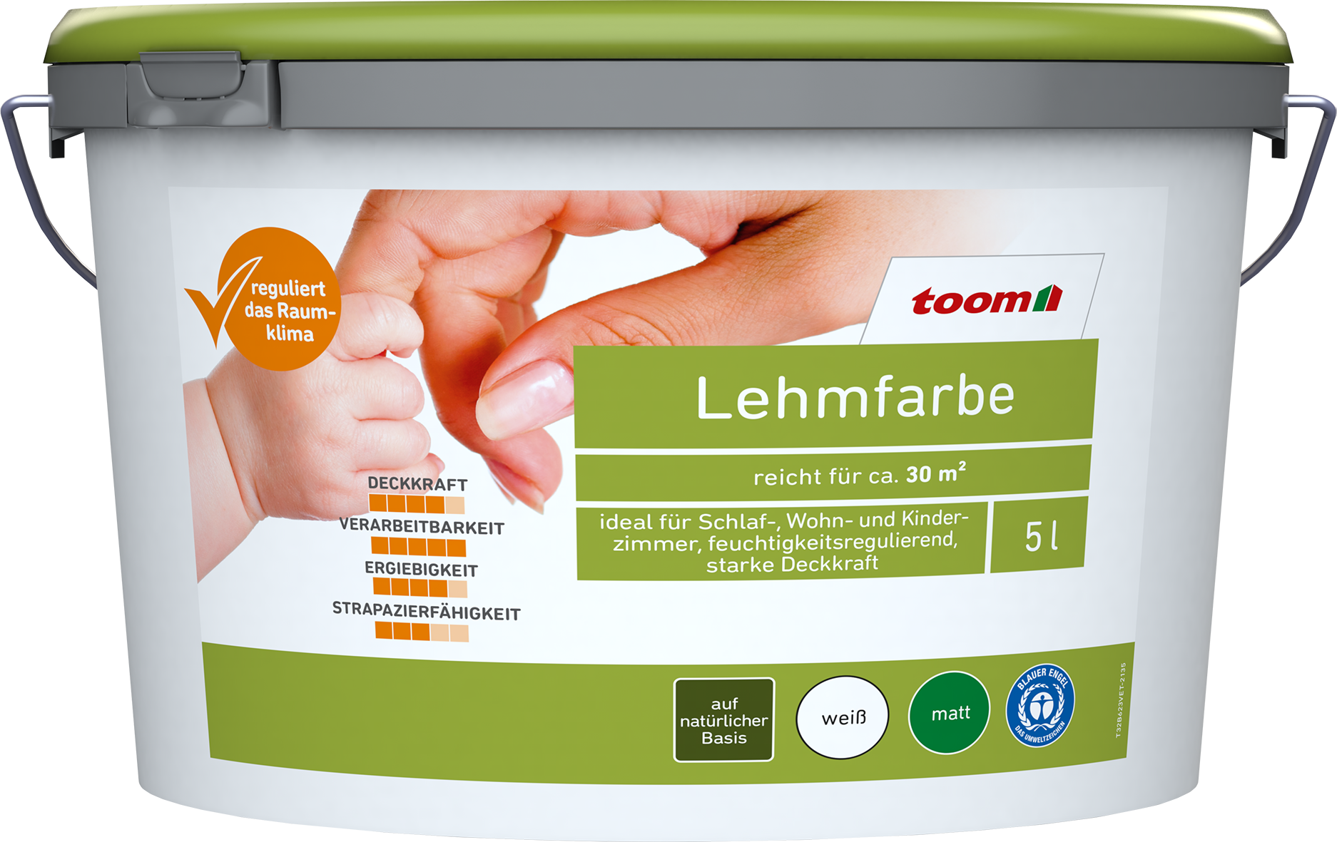 toom Lehmfarbe weiß matt 5 l