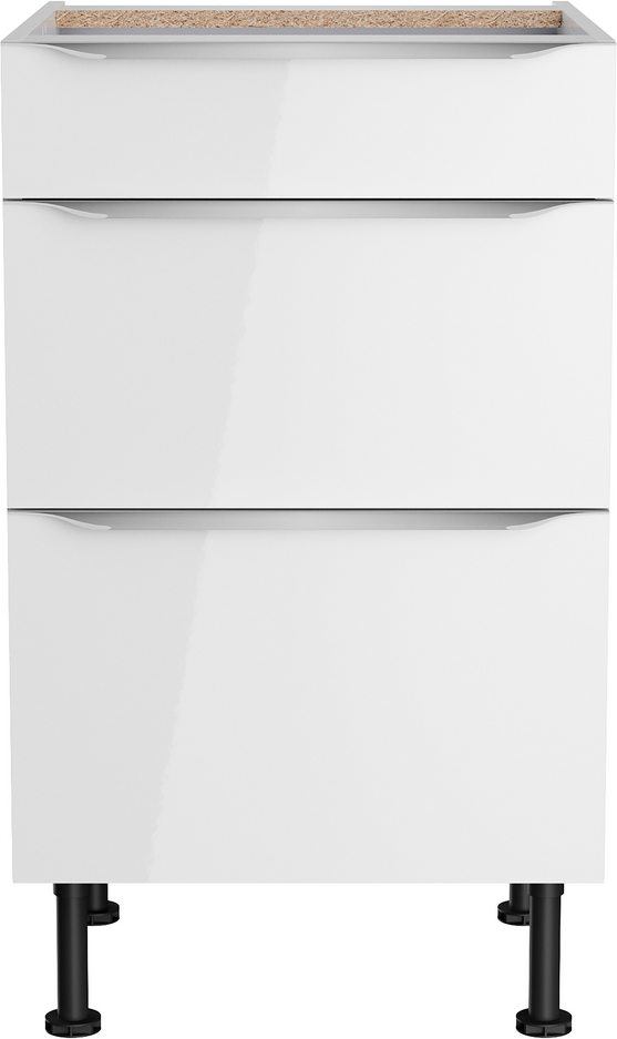 OPTIFIT Unterschrank mit 3 Auszügen 'Optikomfort Arvid986' weiß 50 x 87 x 58,4 cm