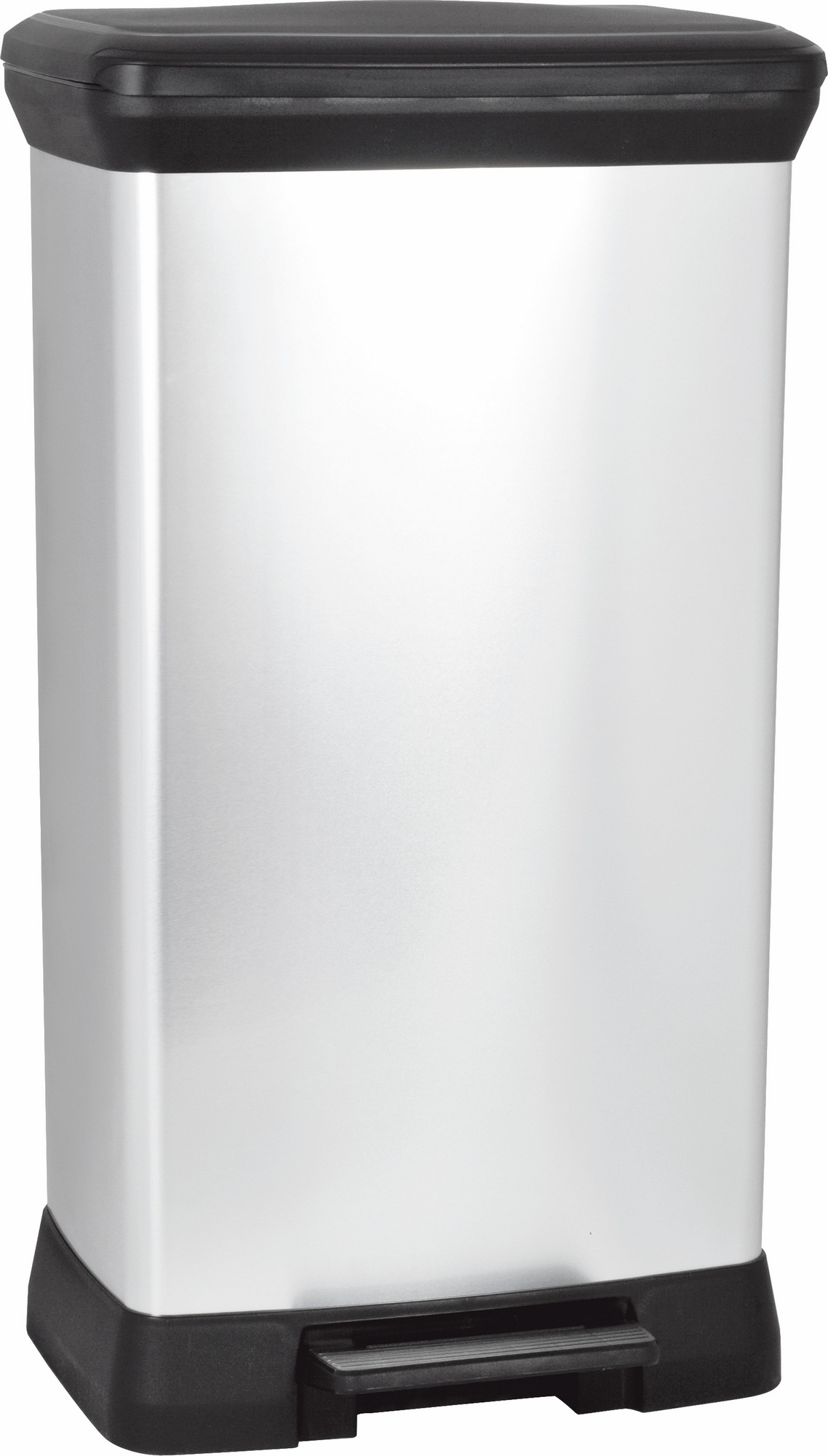 Curver Tret-Abfalleimer 'Deco Bin Metallic's' silber metallic 50 l