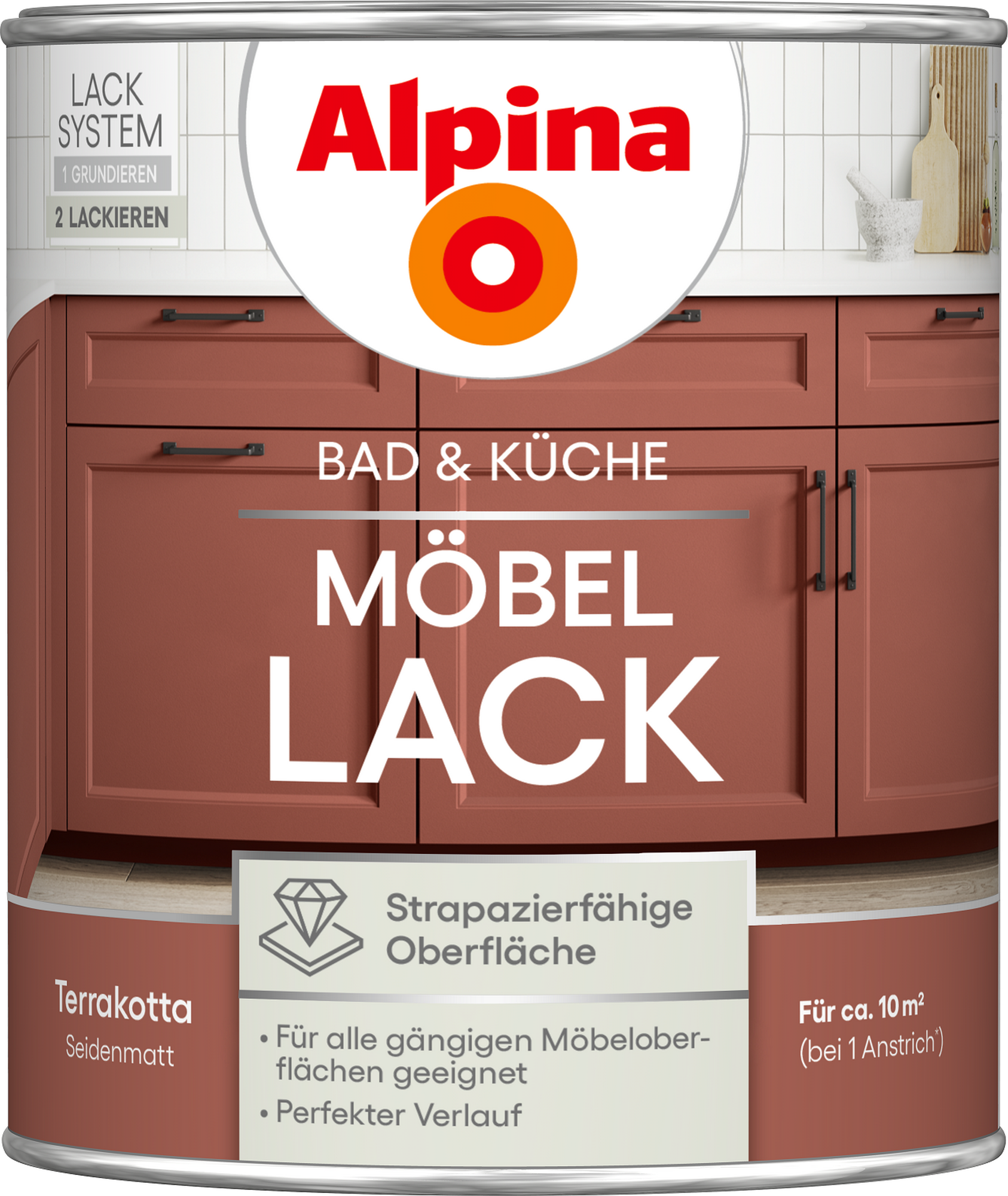 Alpina Möbellack Terrakotta seidenmatt 750 ml