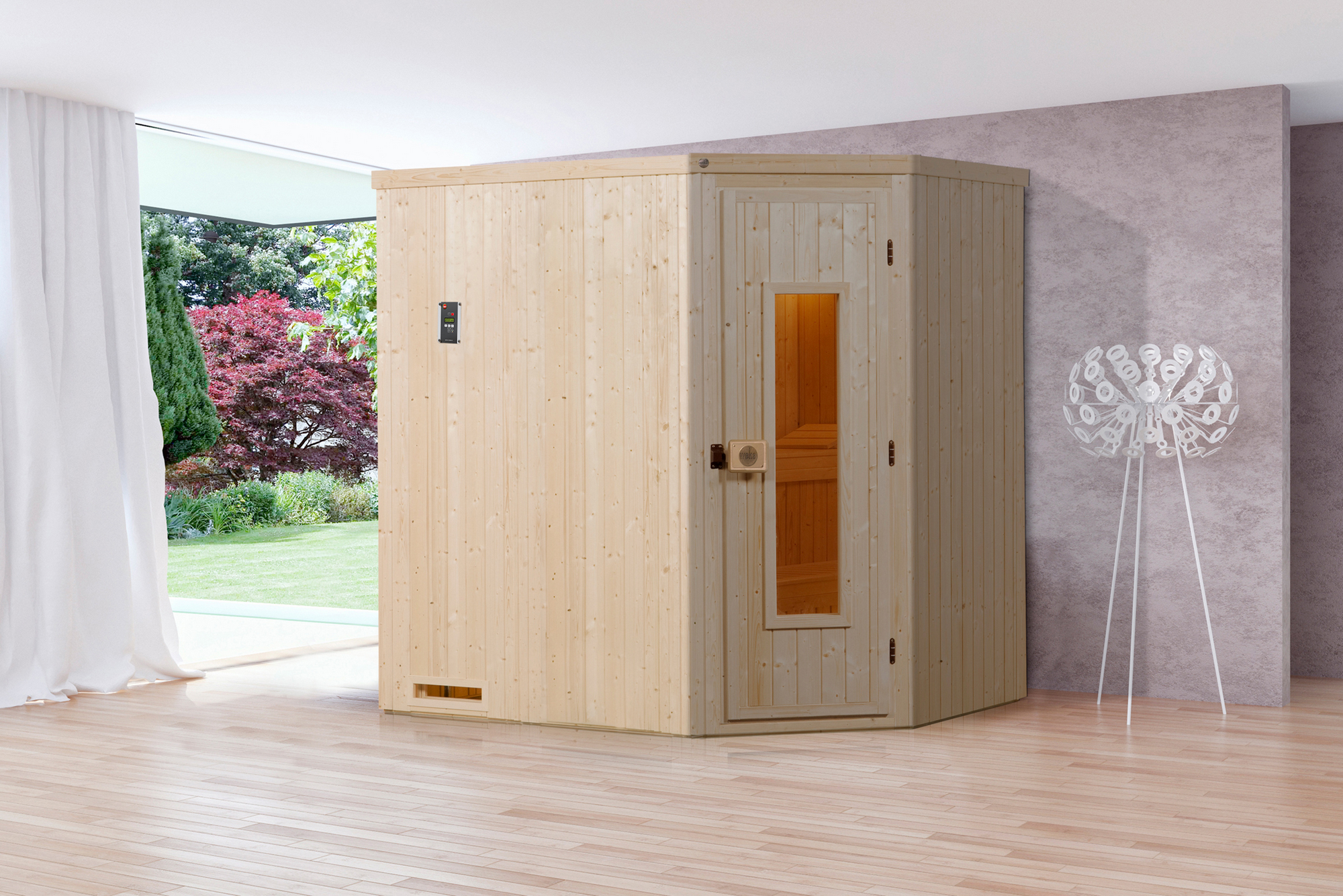 Weka Elementsauna 'Varberg 1' 194 x 144 x 199 cm mit Holztür