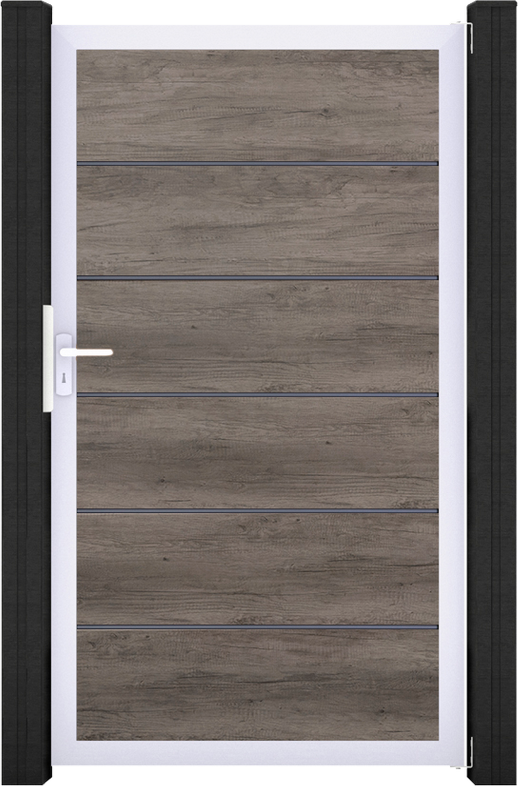 GroJa Einzeltor 'BasicLine Premium' Universal DIN dark oak/silber 100 x 180 cm
