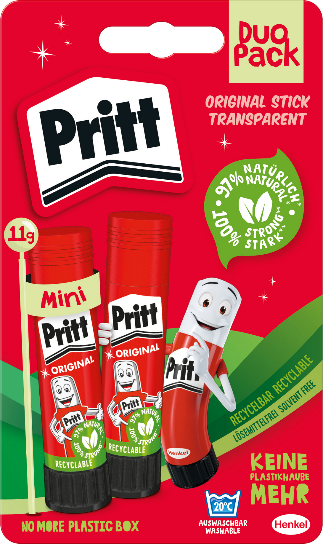 Pritt Bastelkleber 'Klebestift Original' transparent 2 x 11 g