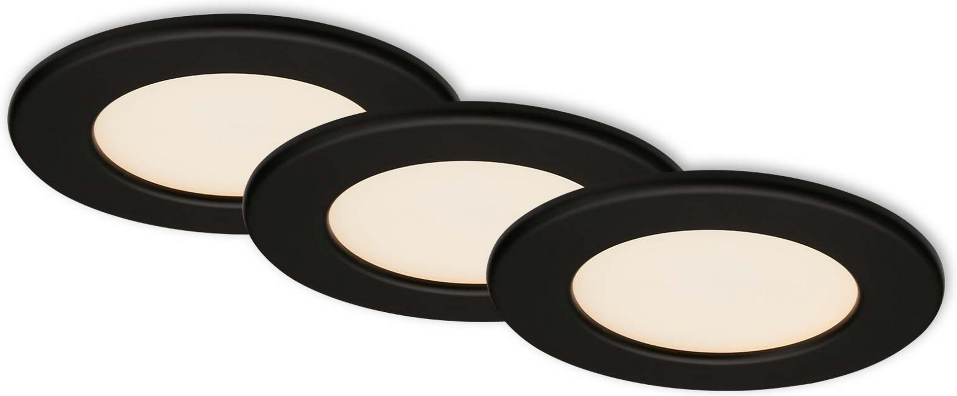 Thumbnail - Briloner LED-Einbauleuchte 6 W Ø 11,5 cm 3 Stück mattschwarz