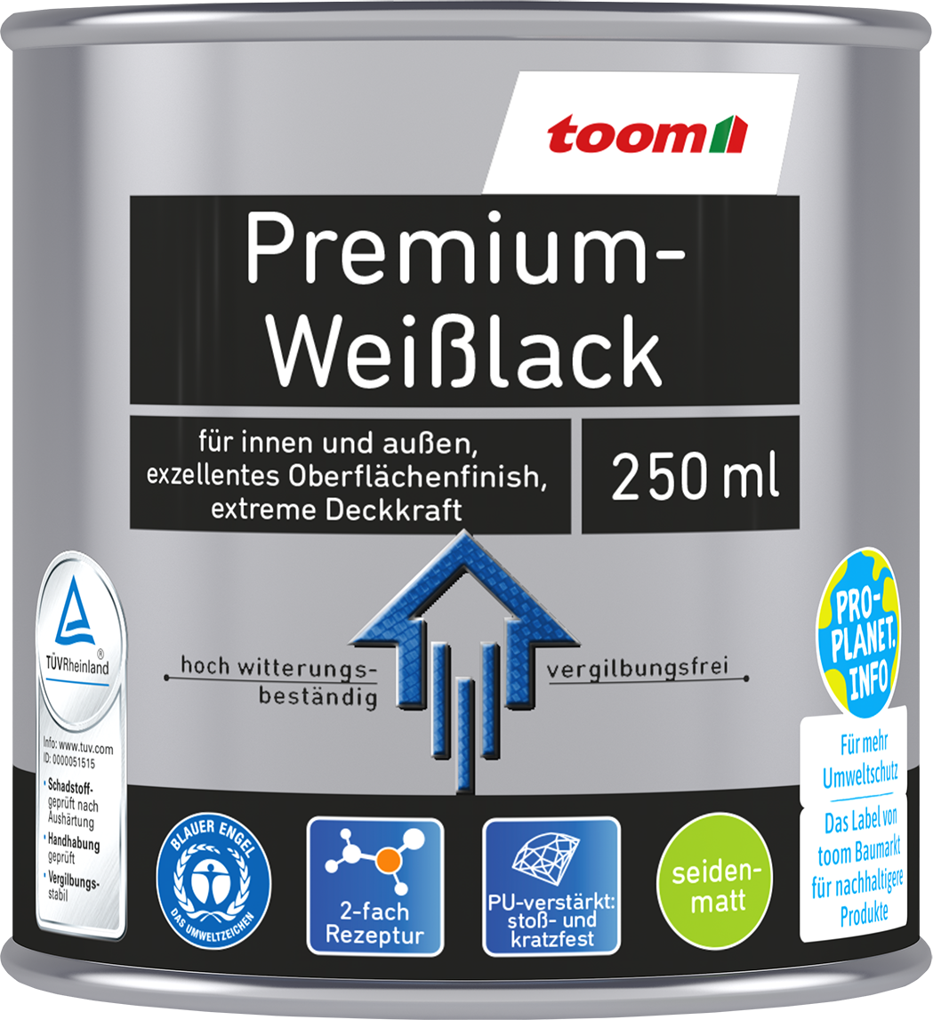 Thumbnail - toom Premium-Weißlack seidenmatt 250 ml