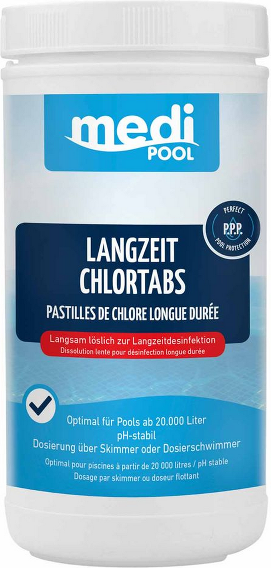 mediPOOL Langzeit-Chlortabs 1 kg, für die Poolpflege