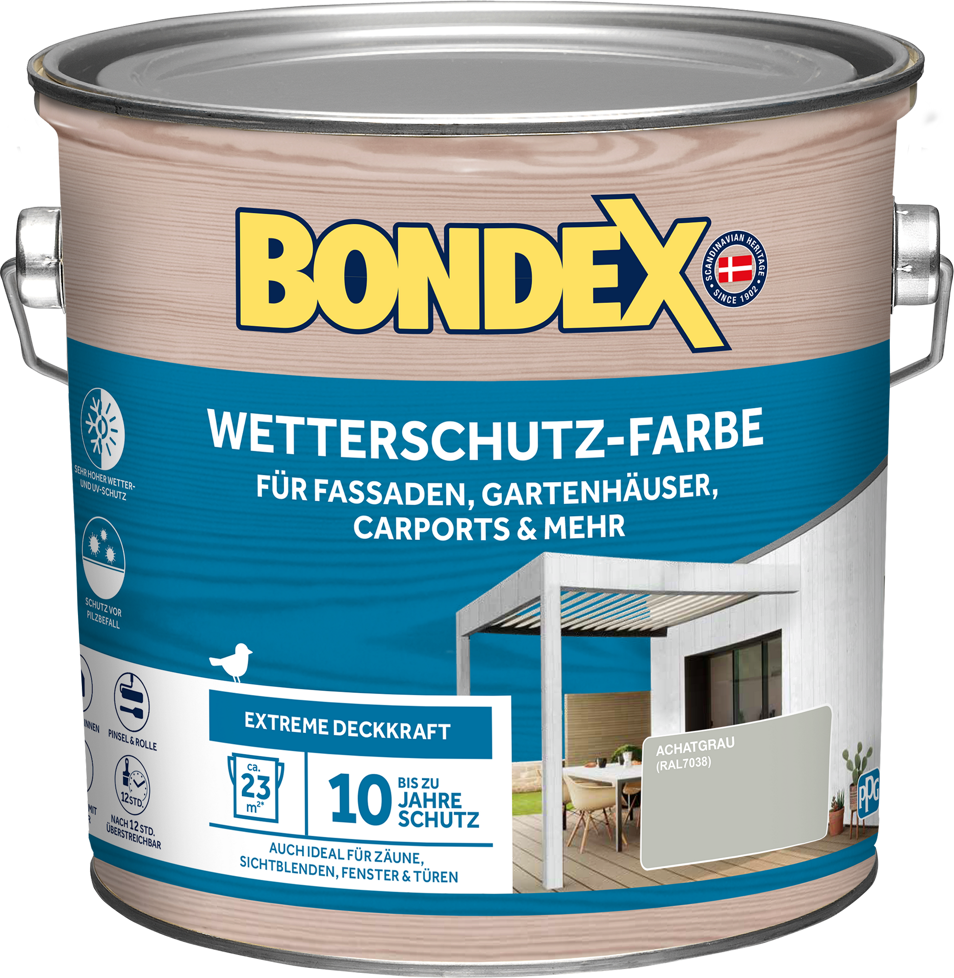 Bondex Wetterschutzfarbe achatgrau 2,5 l
