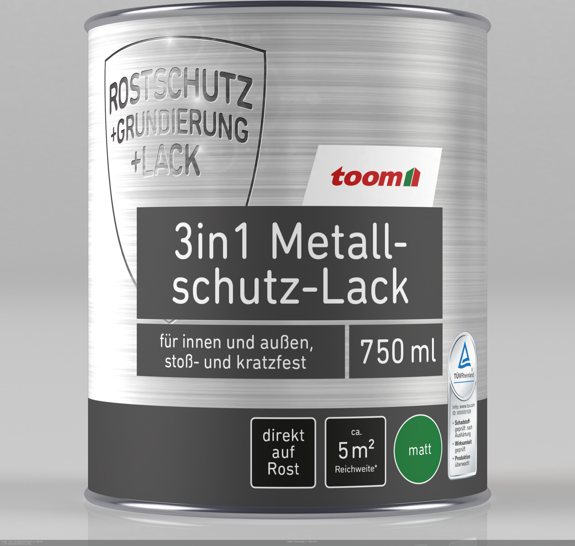 Thumbnail - toom 3in1 Metallschutzlack schwarz matt 750 ml