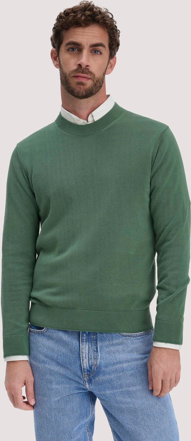 hessnatur Herren Strick Pullover Regular aus Bio-Baumwolle - grün - Größe XL